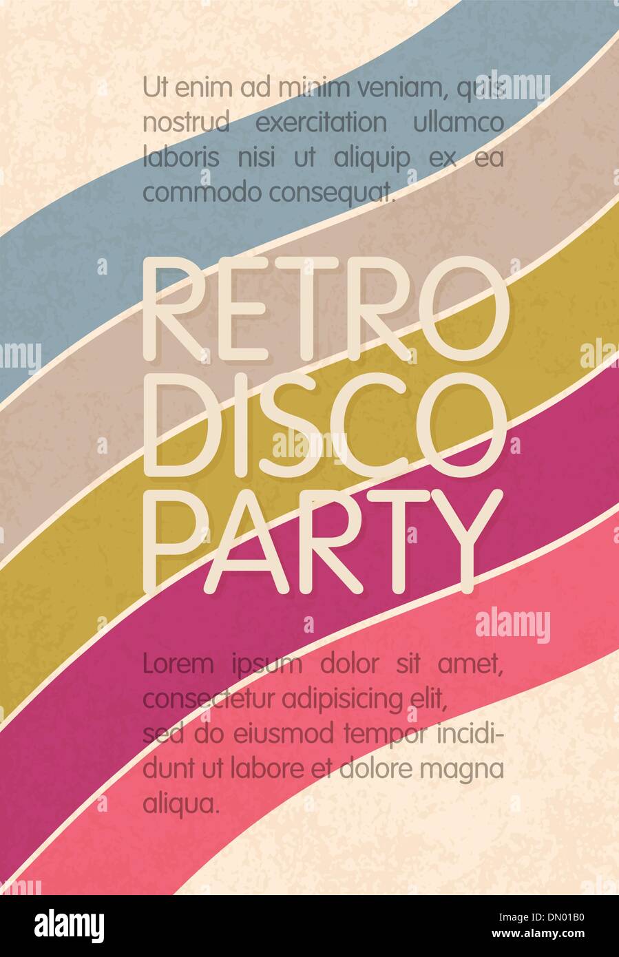 Retro disco party. Abstract flyer design template, vector, EPS10 Stock Vector