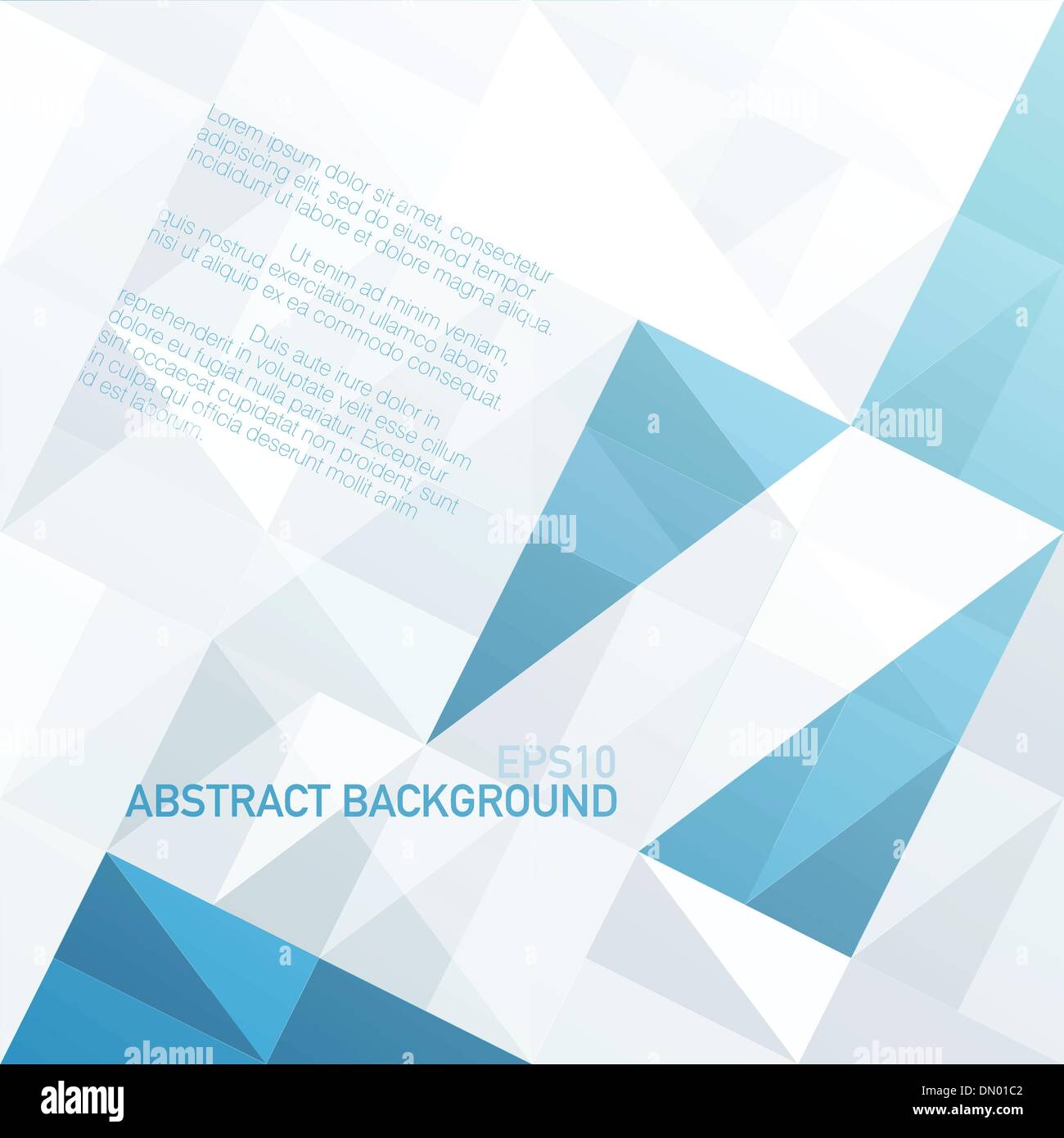 Abstract geometrical background with blue triangles and space fo Stock ...