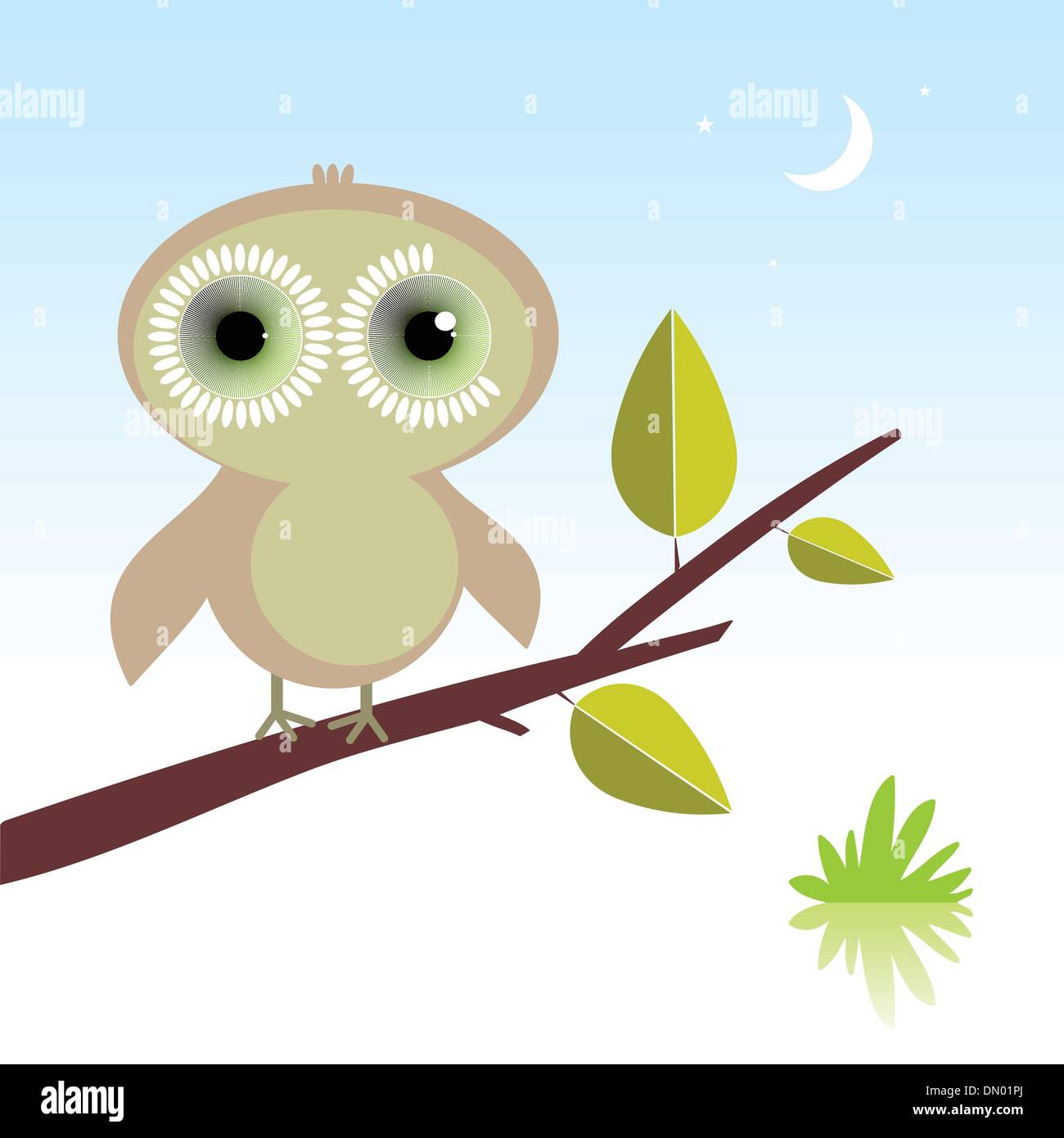 Wise Owl bird Stock Vector