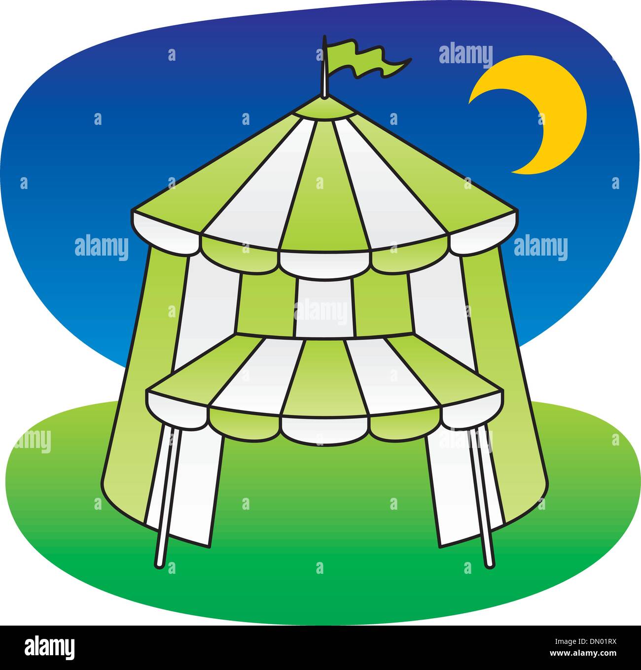 Circus tent green Stock Vector