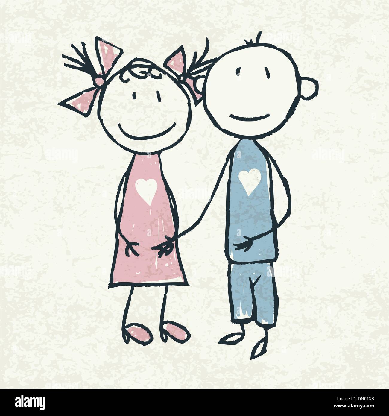 Couple in love. Doodles illustration, vector Stock Vector Image & Art Alamy