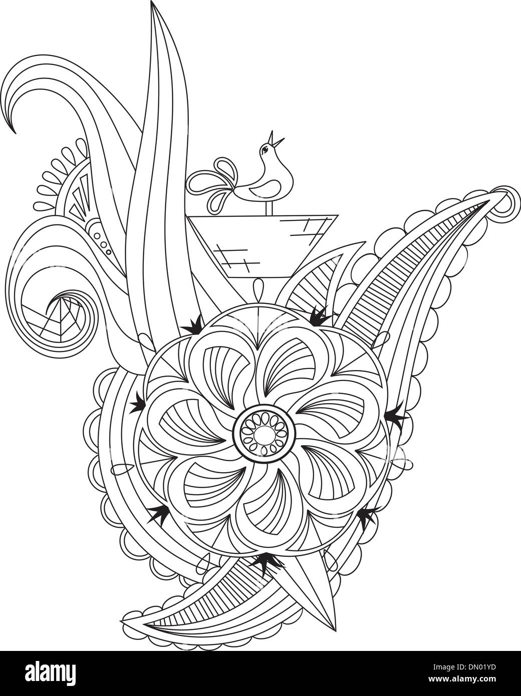 Vector vintage background ornaments Black and White Stock Photos ...