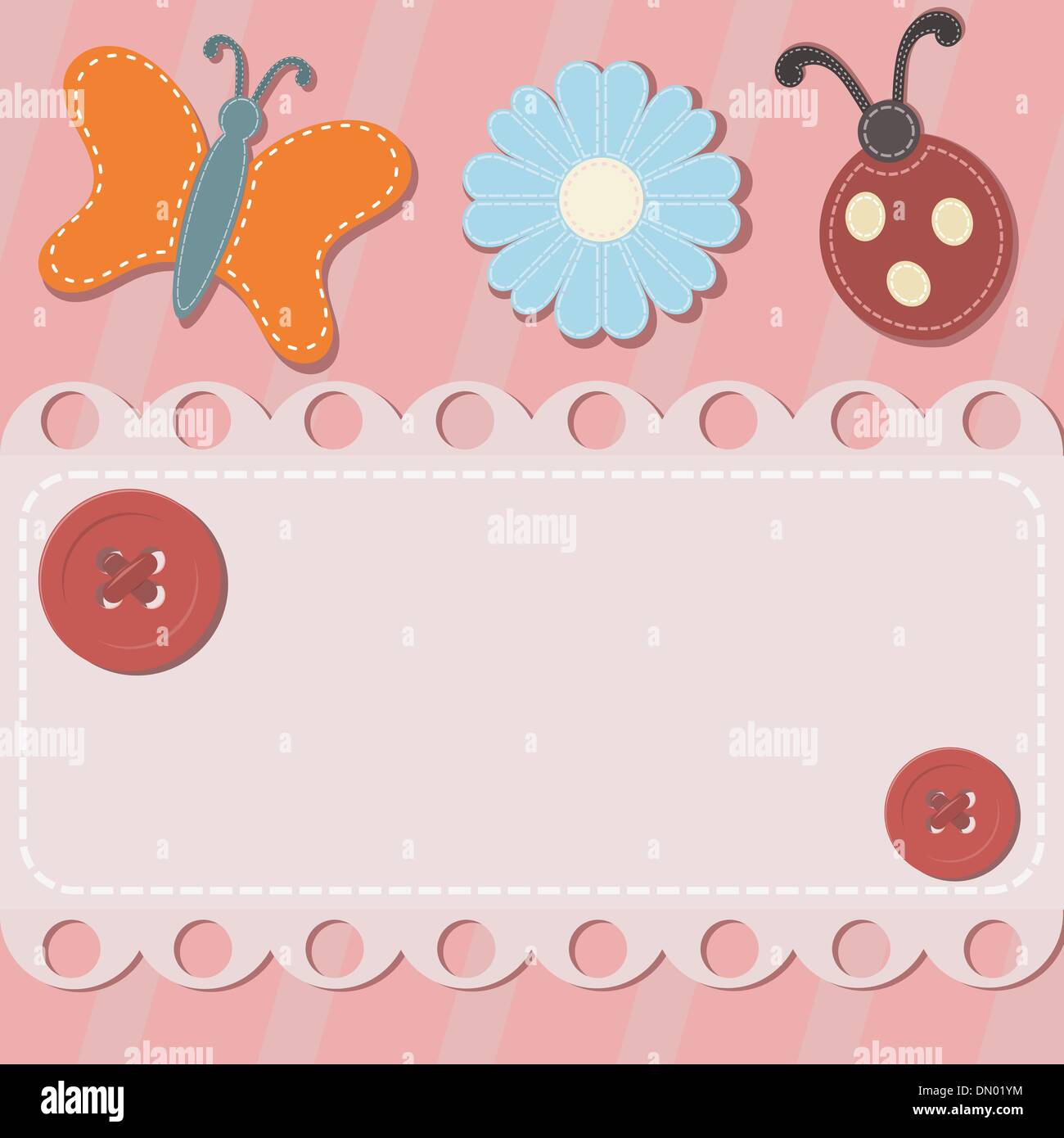 Abstract background with button and sewing Stock Vector