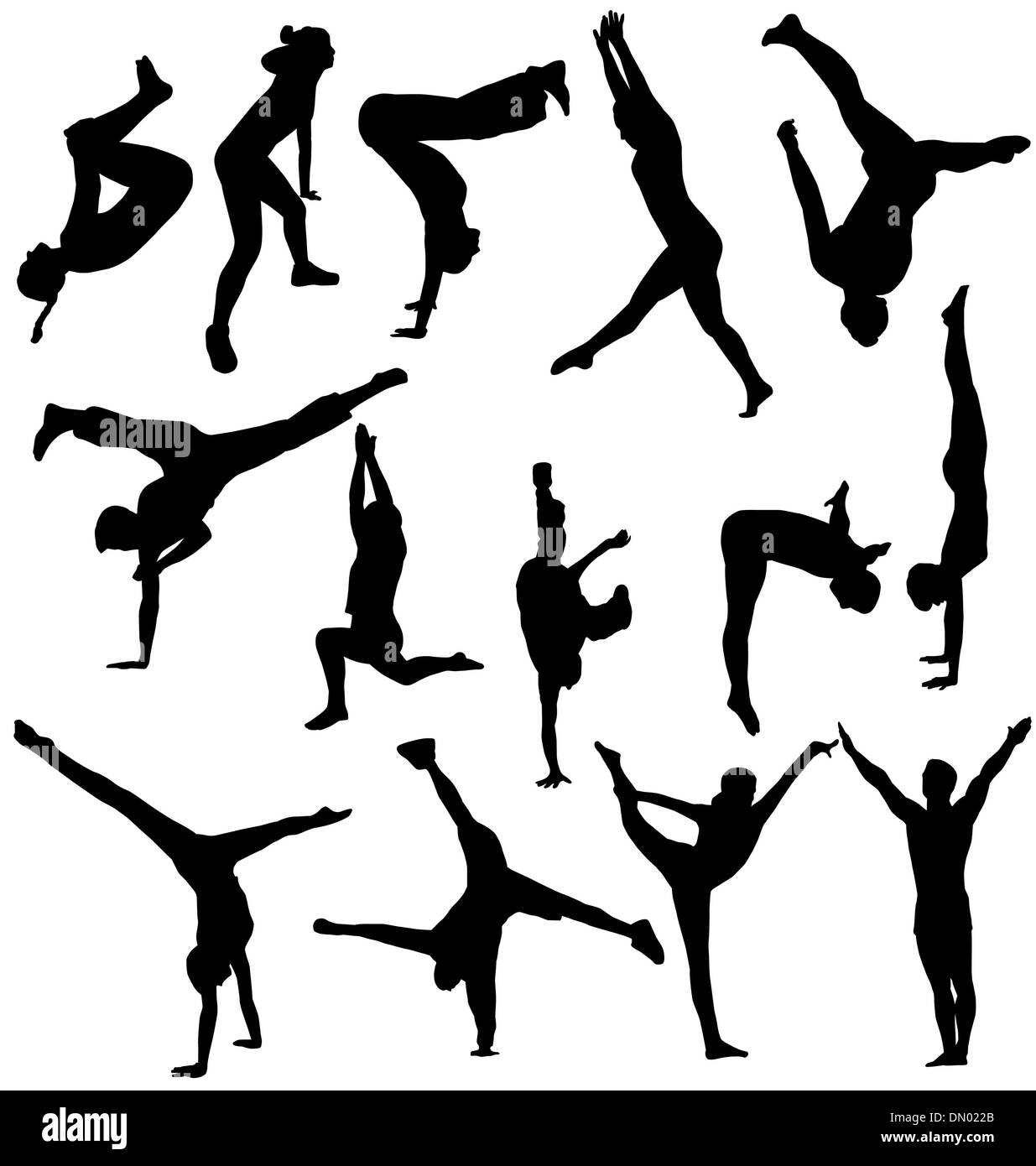 gymnastic silhouettes collection Stock Vector
