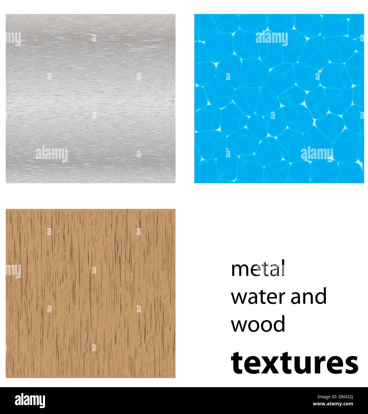 water wood and steel textures Stock Vector