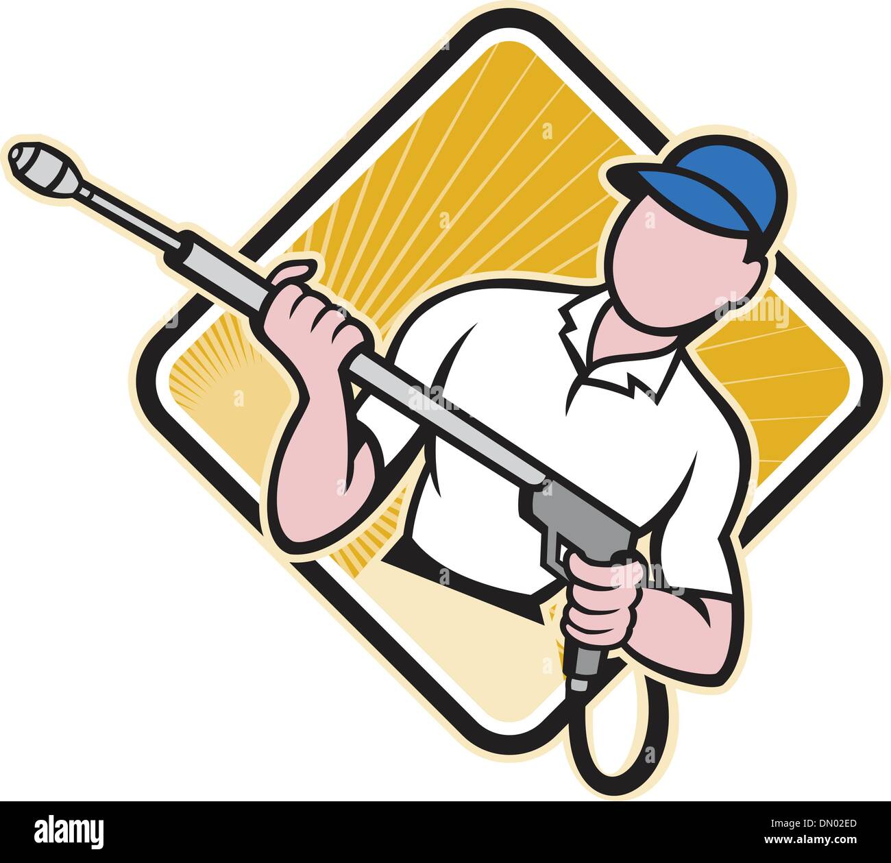 Power Washing Pressure Water Blaster Worker Stock Vector Image & Art - Alamy