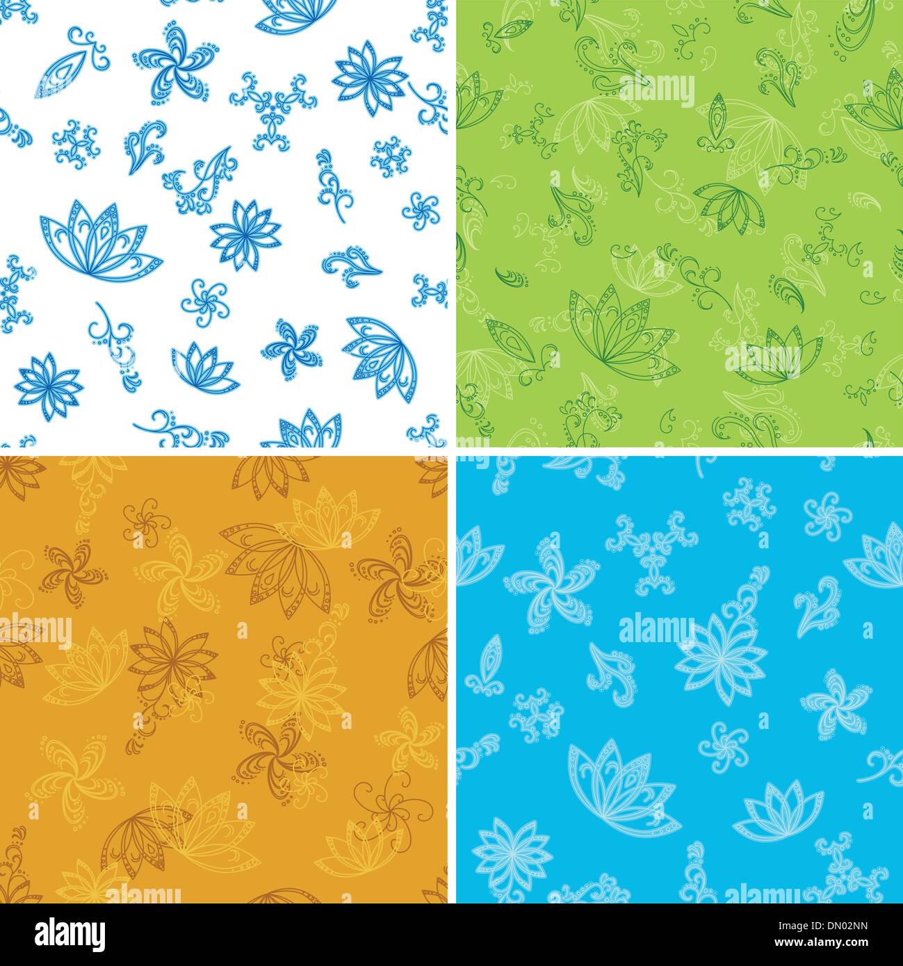 Set abstract seamless floral backgrounds Stock Vector Image & Art - Alamy