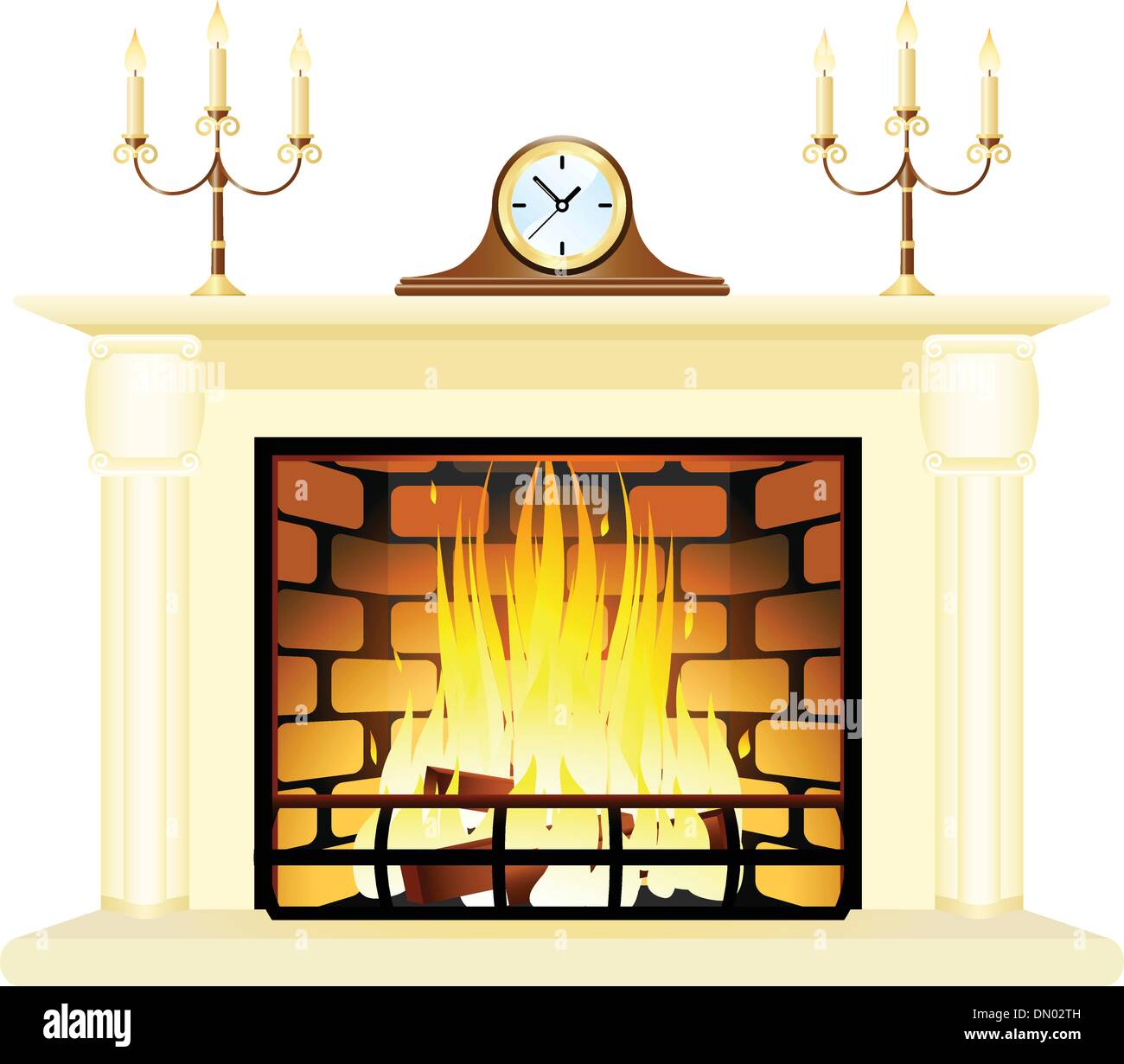 Fireplace Stock Vector