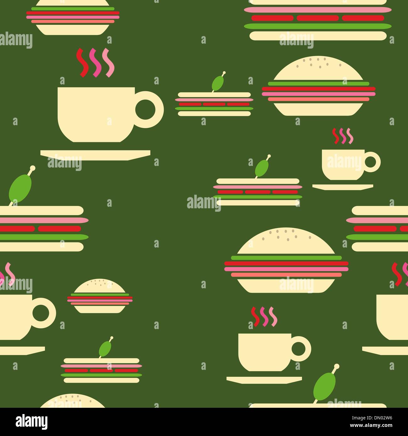Grunge fast food icons set pattern Stock Vector