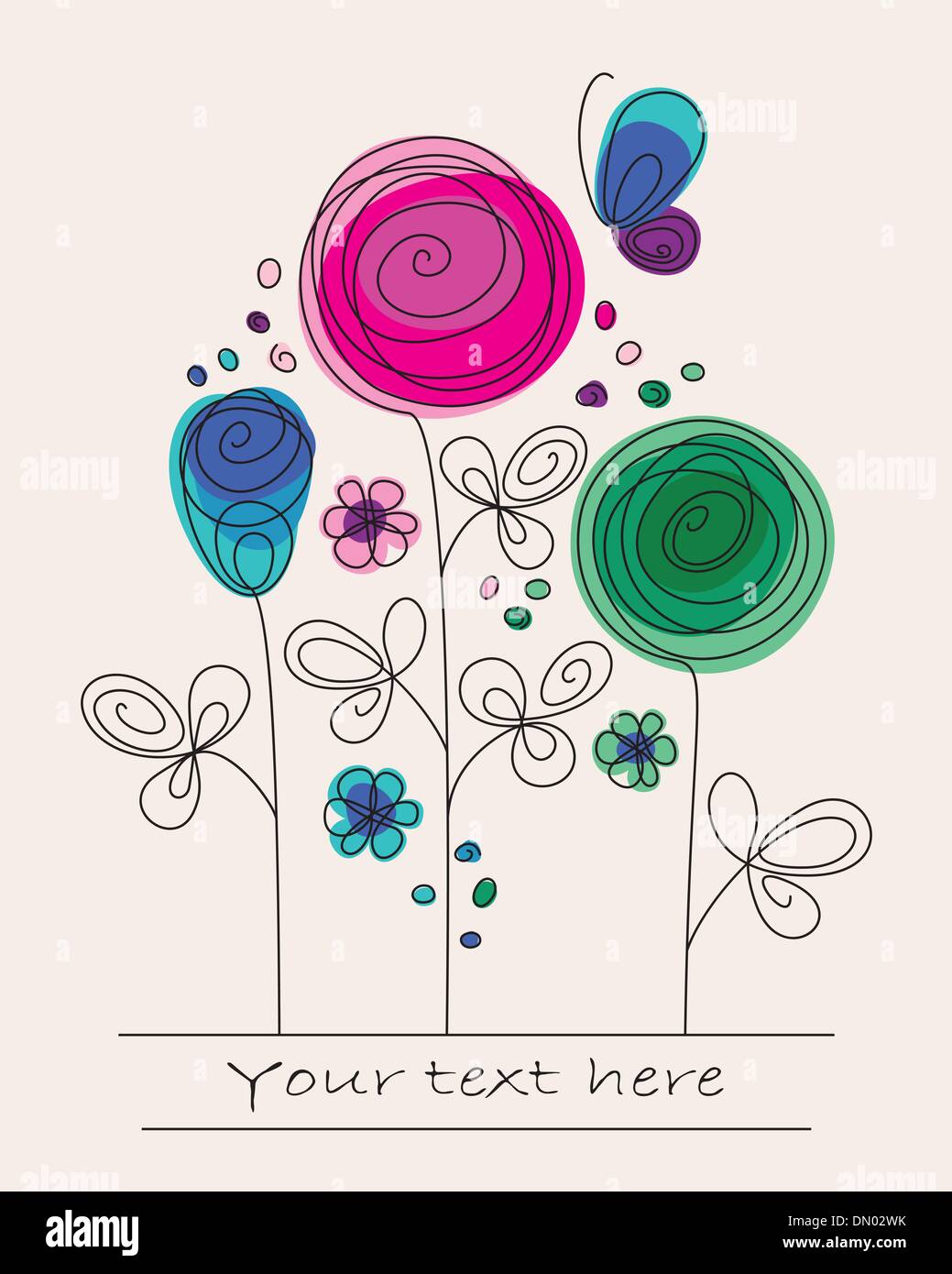 Abstract red rose butterfly greeting hi-res stock photography and ...