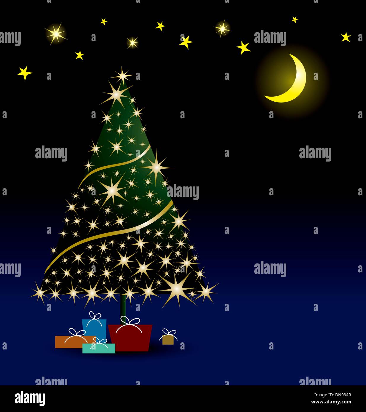 Blue glitter christmas tree Stock Vector Images - Alamy