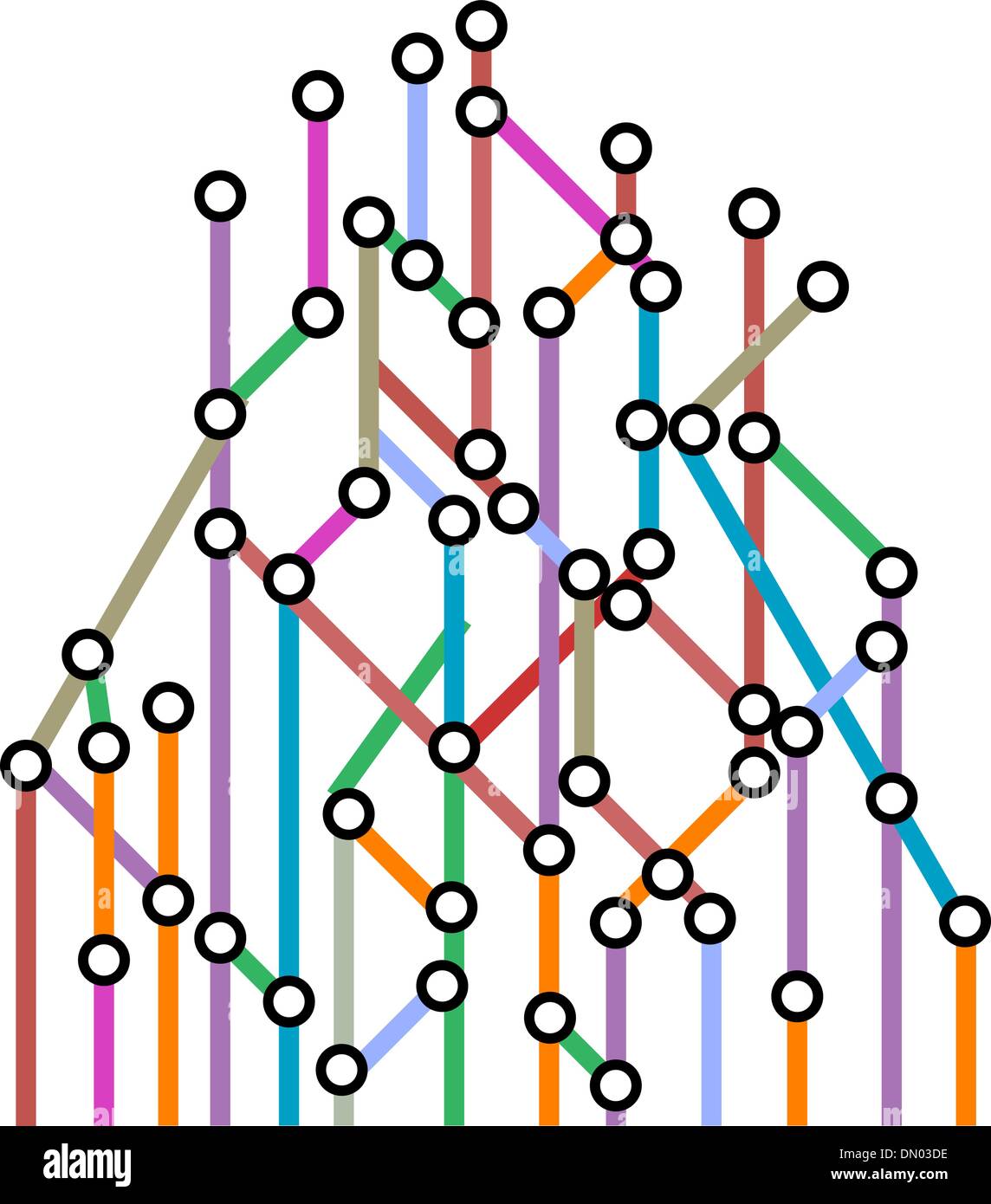 Abstract background of a subway map. Vector Stock Vector