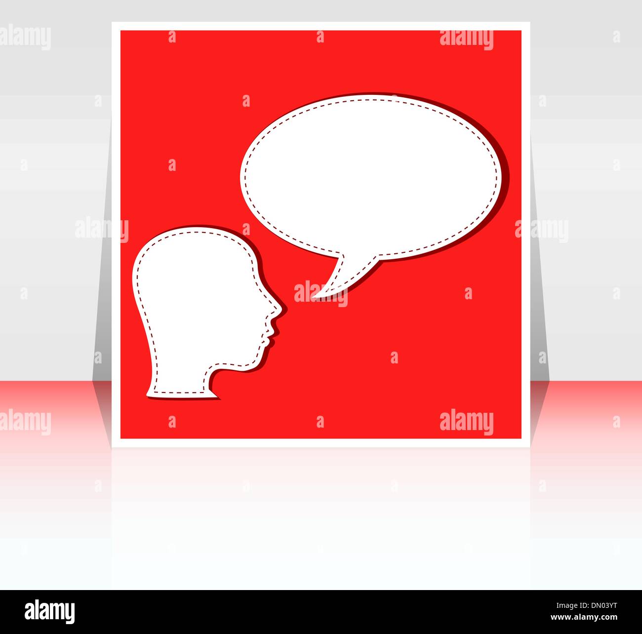 vector talking head with speech bubble - flyer or cover Stock Vector ...