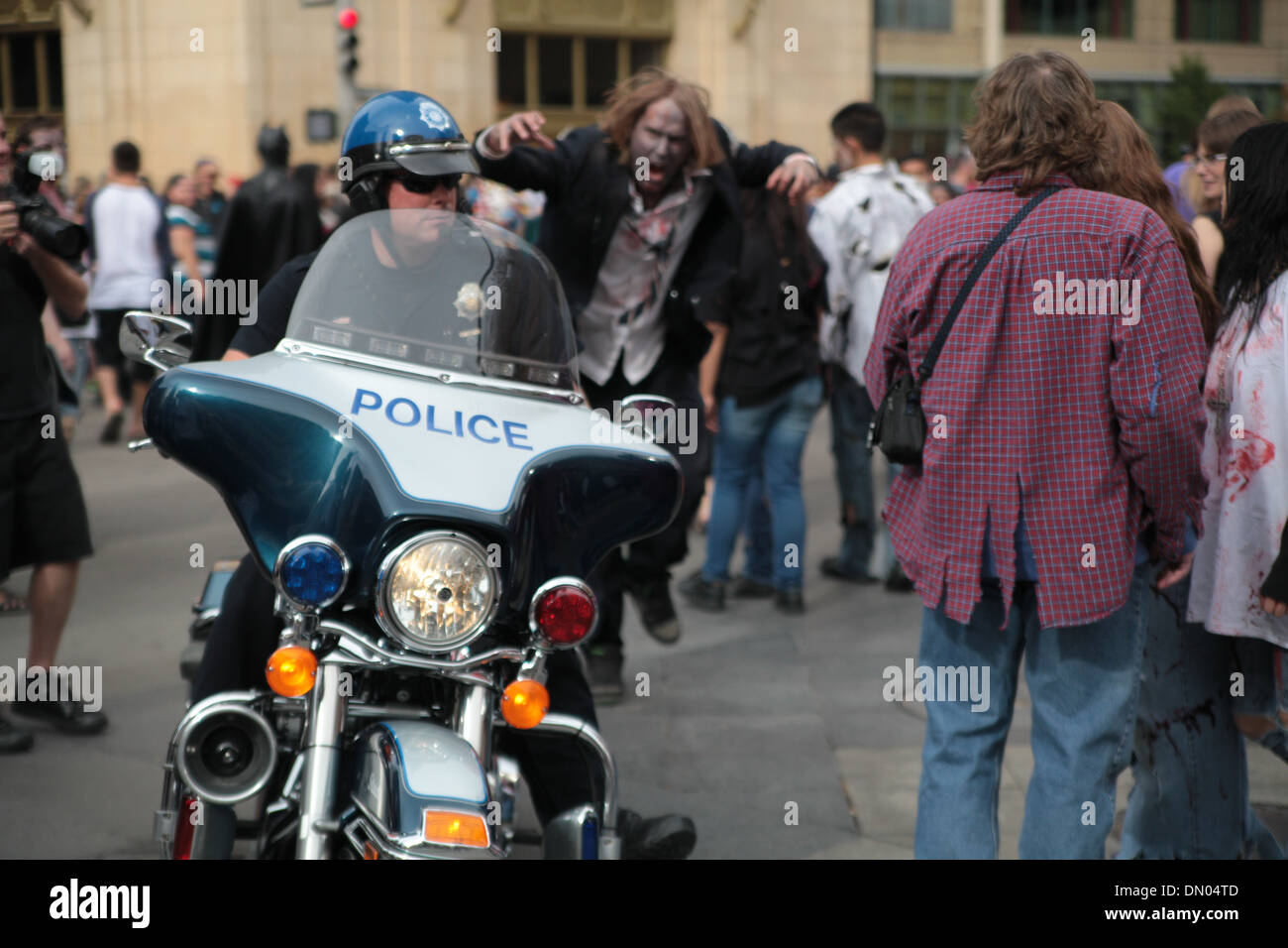 Denver's zombie crawl on 16th street mall Stock Photo Alamy