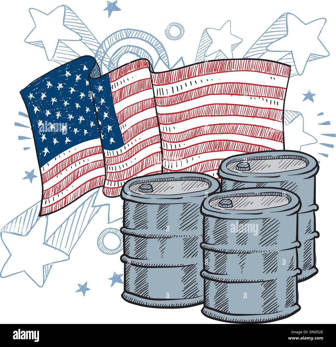 American oil dependence vector Stock Vector