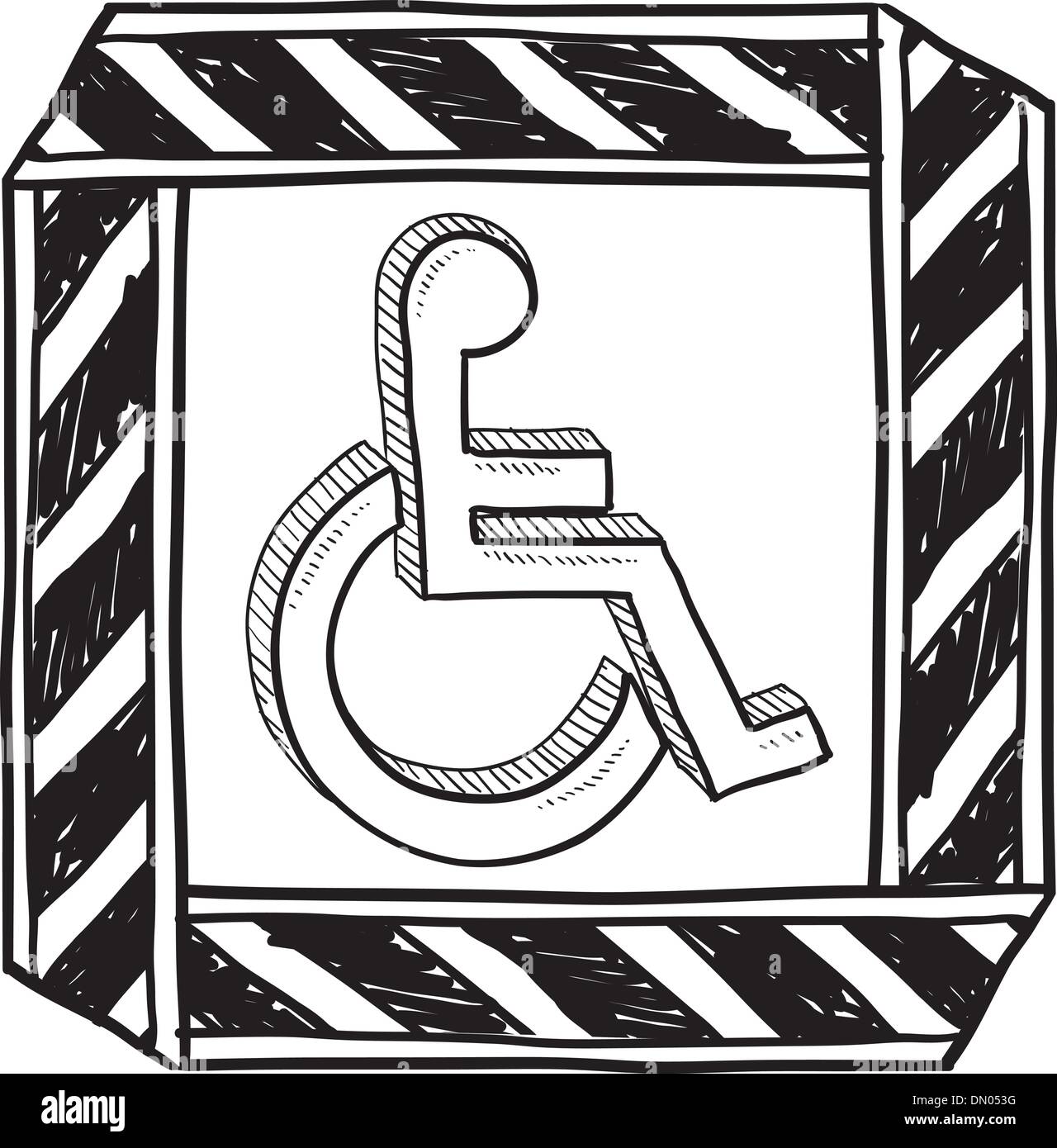 Handicapped sign vector sketch Stock Vector