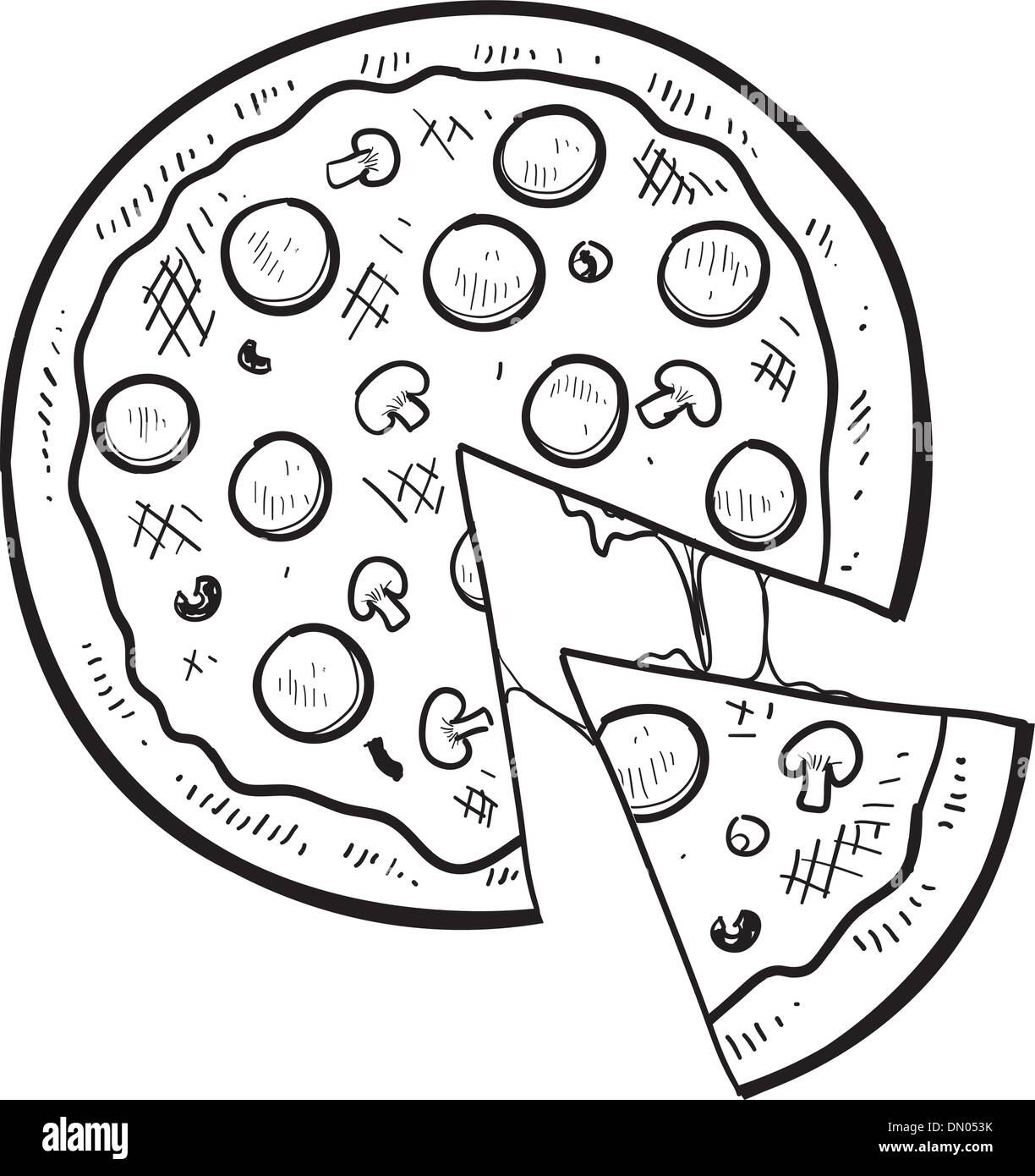 Pizza vector sketch Stock Vector
