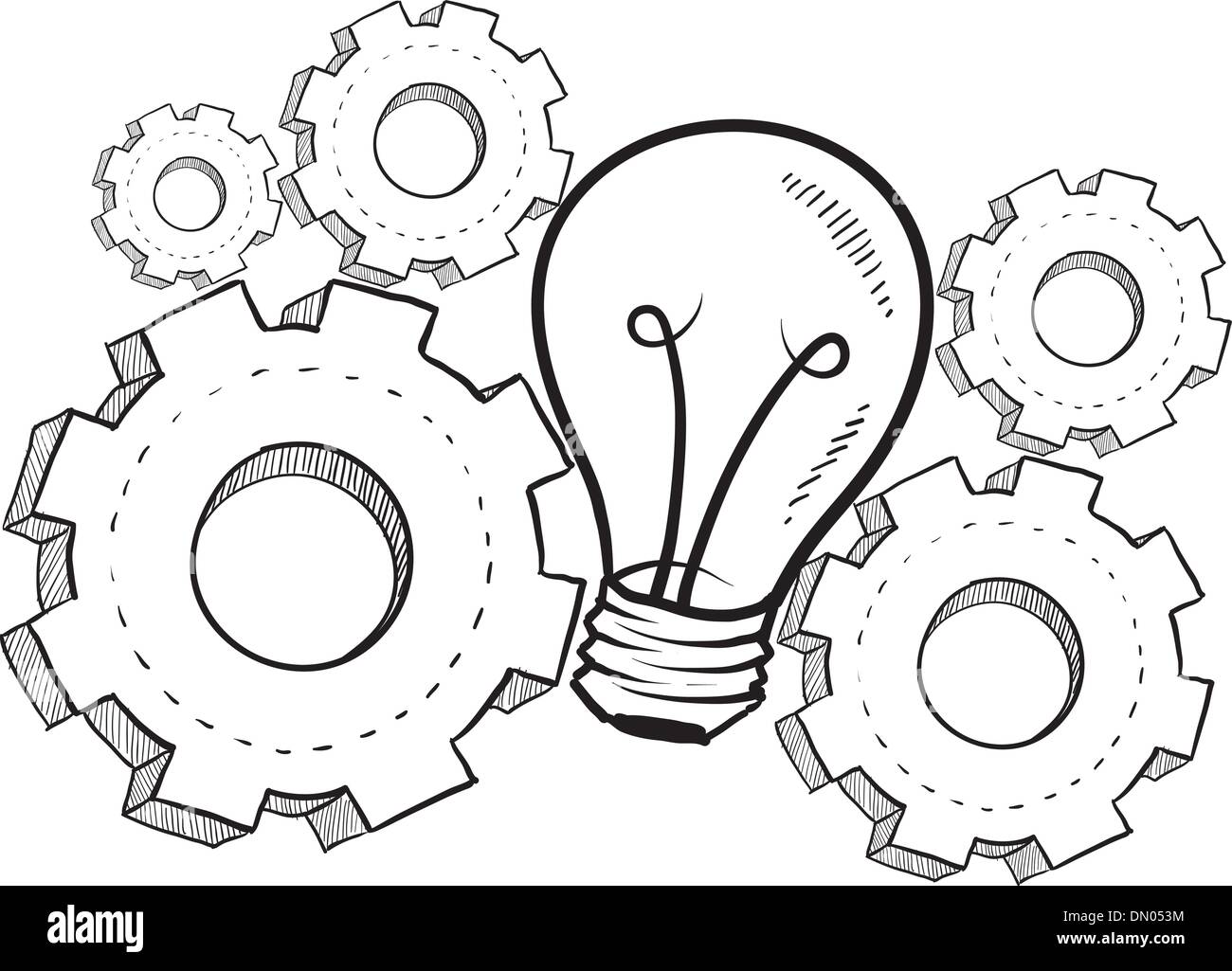 Mechanical invention vector sketch Stock Vector