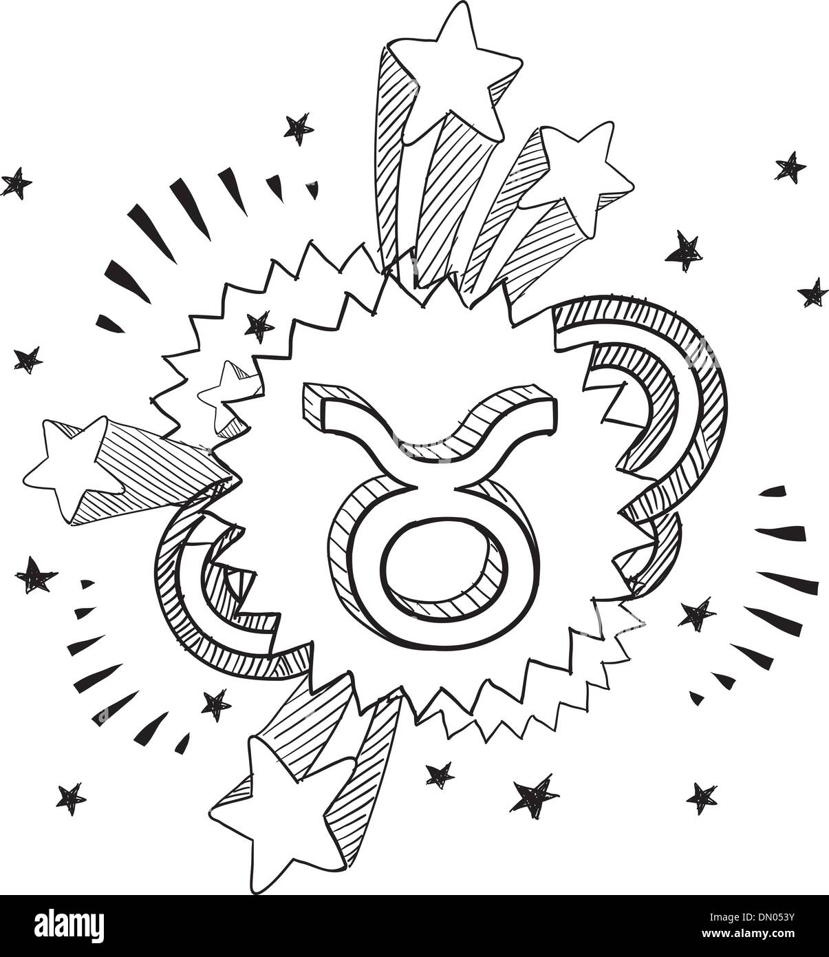 Taurus zodiac vector sketch Stock Vector