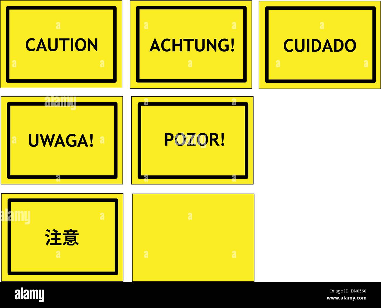 Warning sign in chinese english Stock Vector Images - Alamy