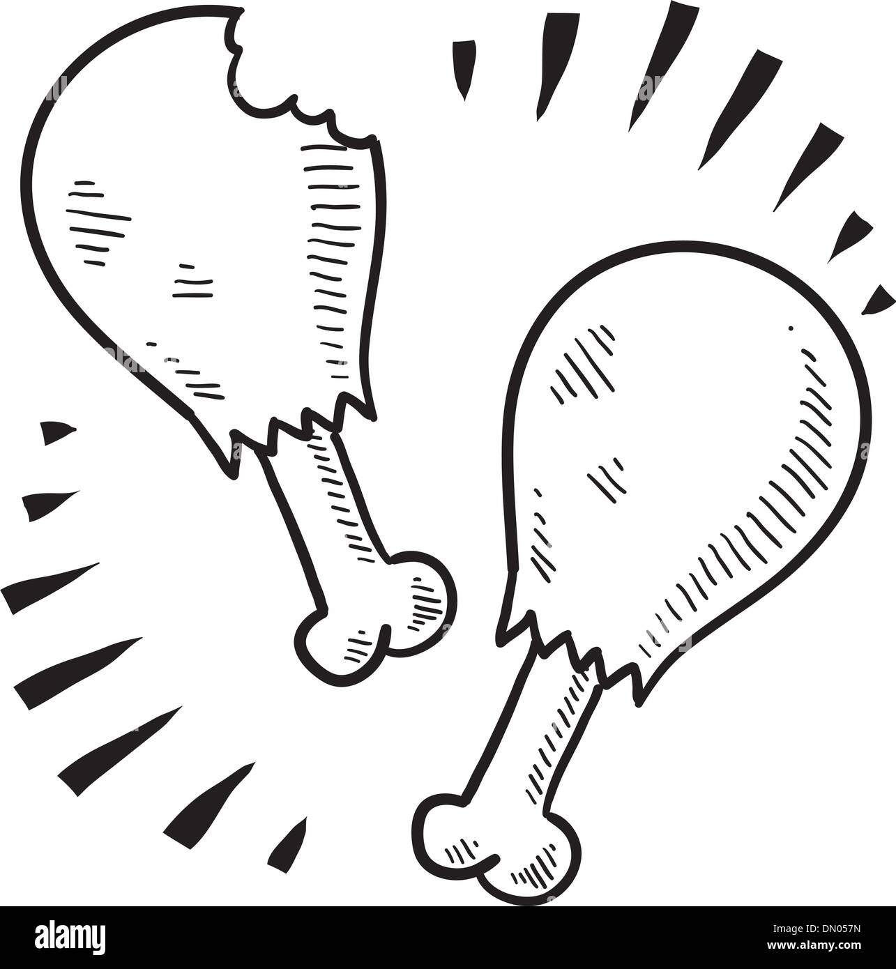 Chicken Drumstick Sketch Coloring Pages - NetArt | Chicken drumsticks,  Drumsticks, Fried chicken
