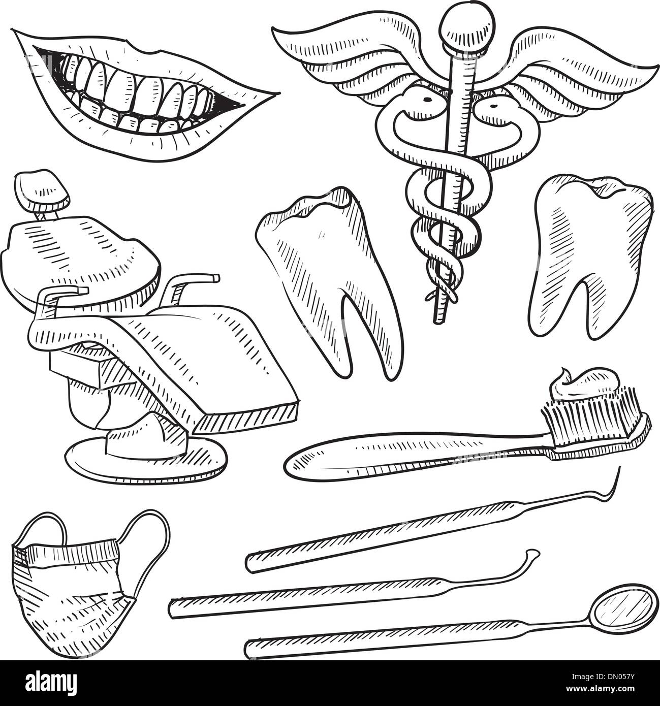 Dentist Tools Sketch Royalty-Free Images, Stock Photos & Pictures