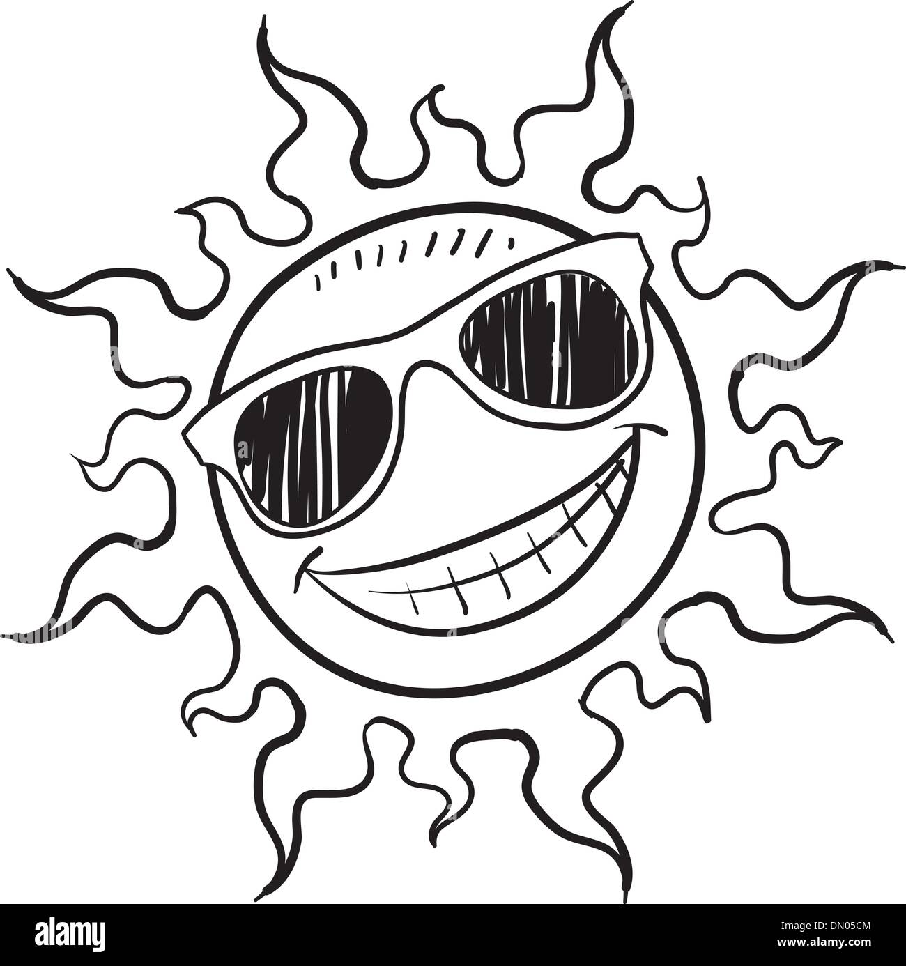 Stylish happy sun vector Stock Vector