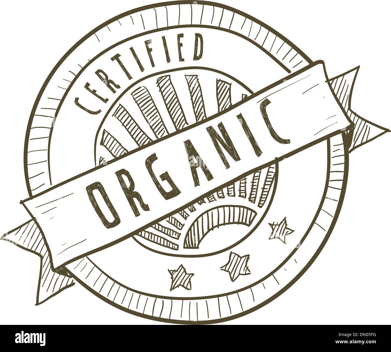 Certified organic food label Stock Vector
