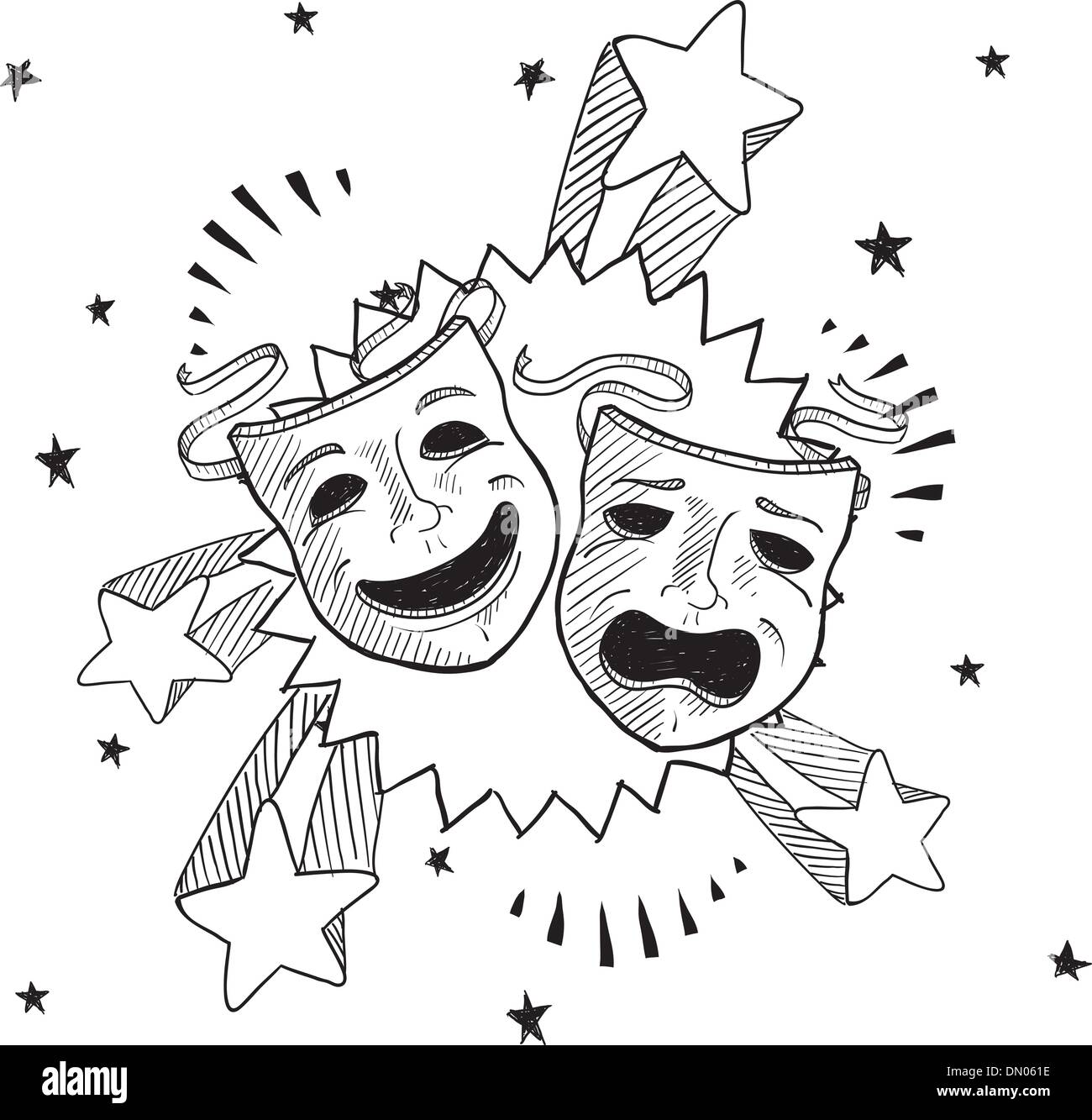 Dramatic excitement sketch Stock Vector