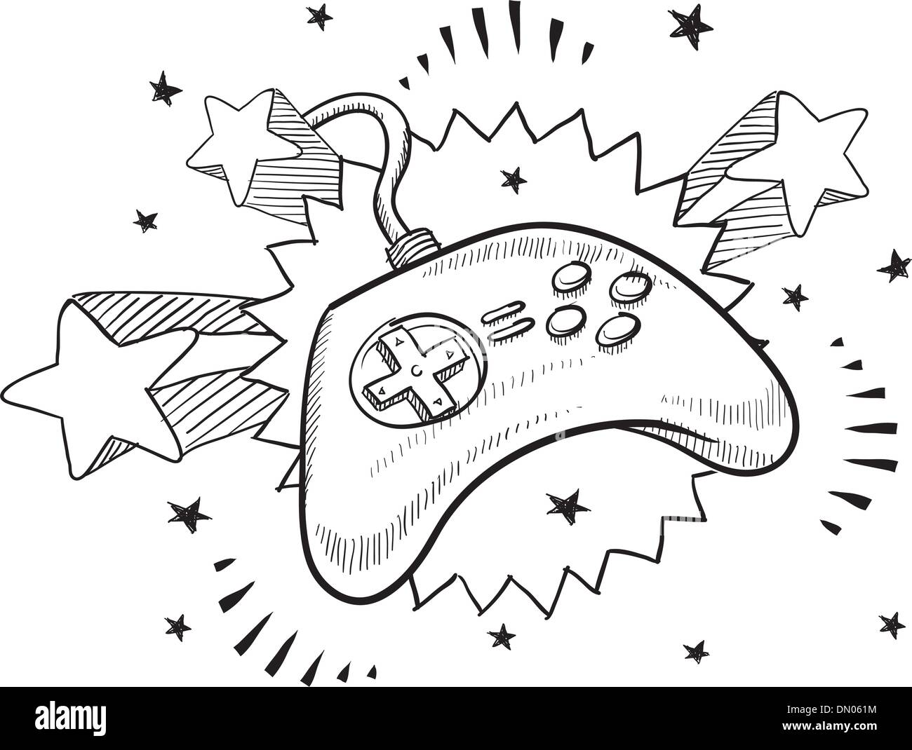 Video game controller sketch Stock Vector