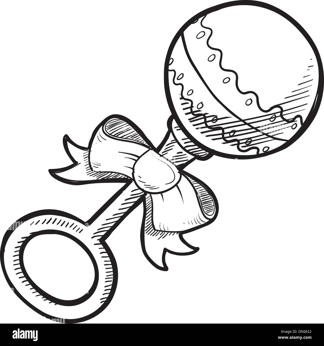 Baby rattle sketch Stock Vector Art & Illustration, Vector Image