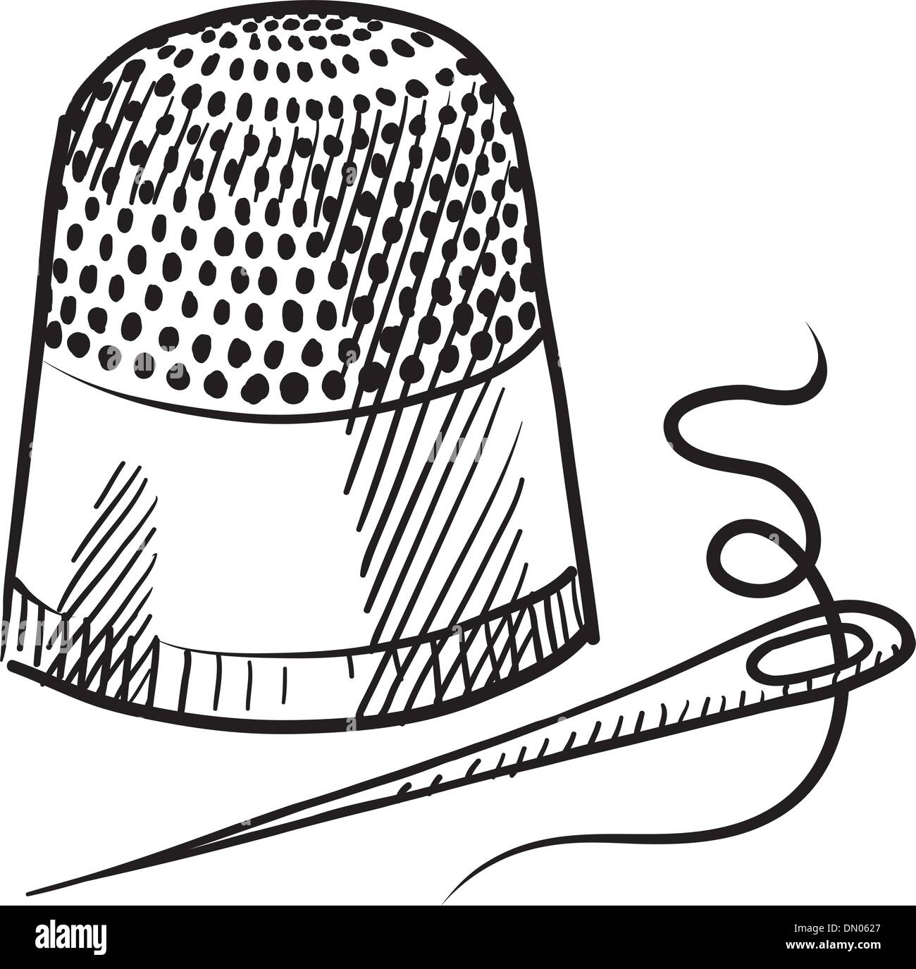 Thimble and needle sketch hires stock photography and images Alamy