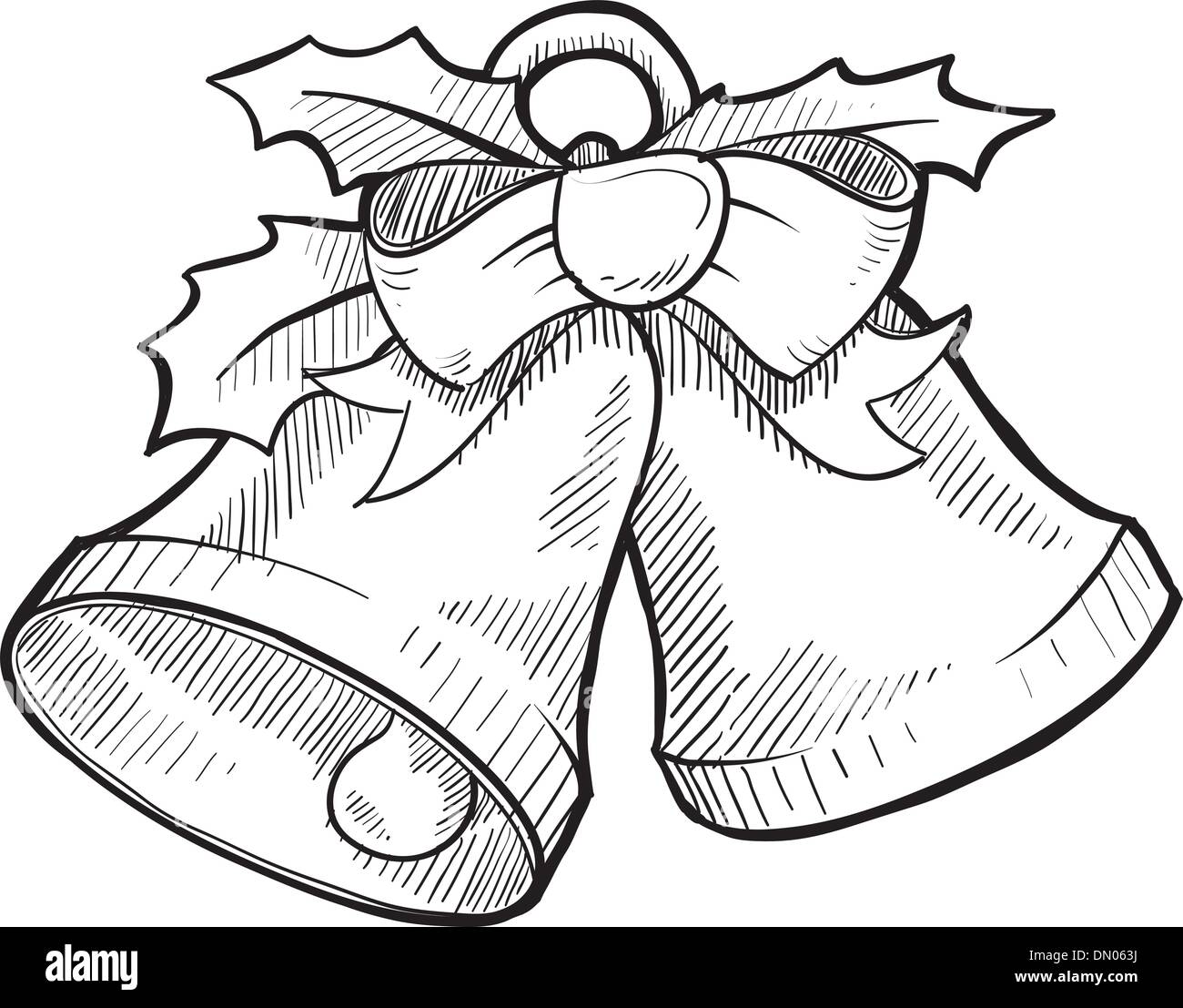 Holiday bells sketch Stock Vector Art & Illustration, Vector Image