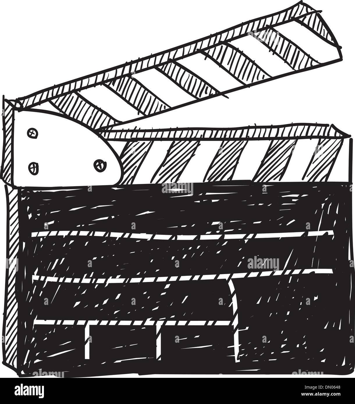 Movie set clapperboard sketch Stock Vector