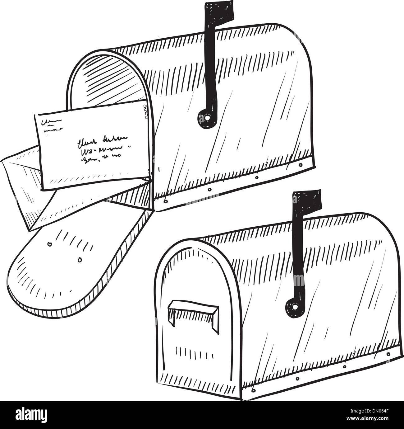 Mailbox sketch Stock Vector