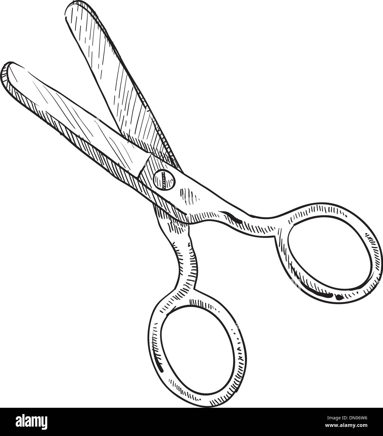 Vector Single Sketch Scissors On White Background Lizenzfrei nutzbare SVG  Vektorgrafiken Clip Arts Illustrationen Image 63194886