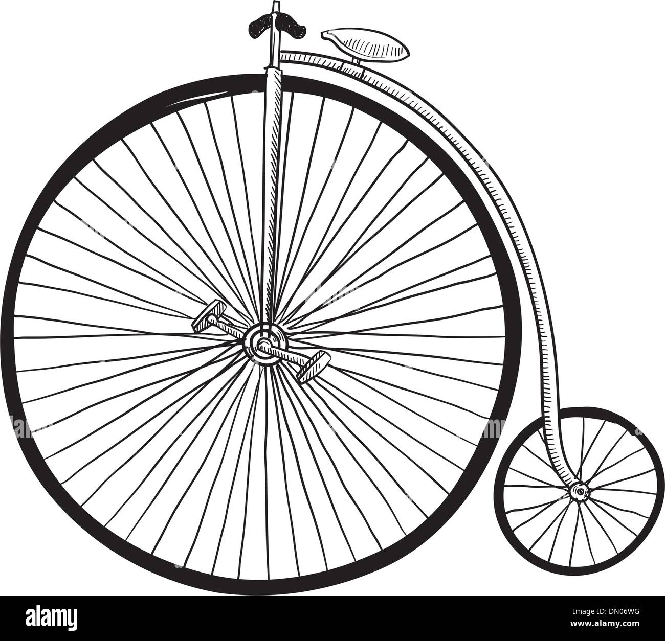 Antique bicycle sketch Stock Vector