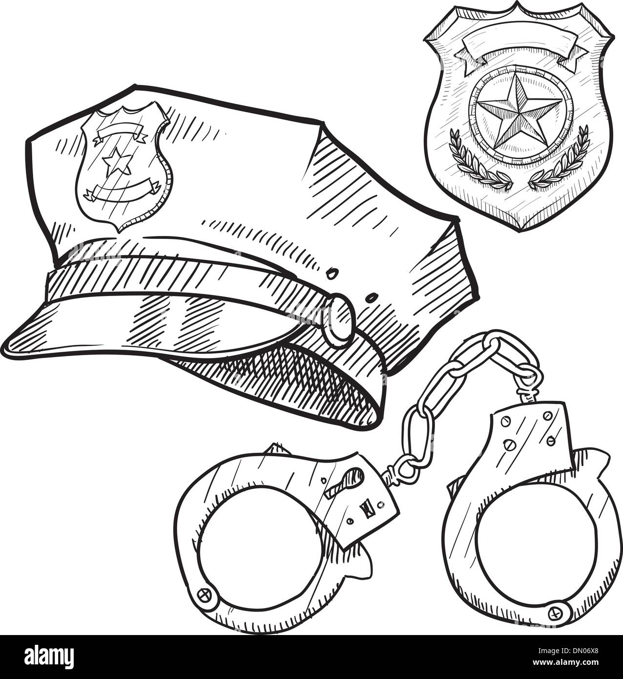 Police gear sketch Stock Vector