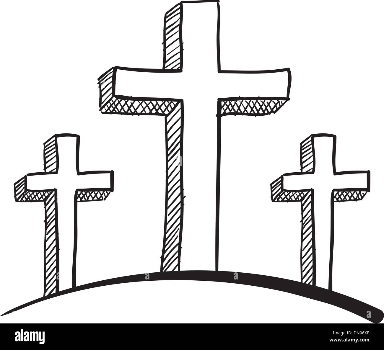 Calgary crucifix sketch Stock Vector