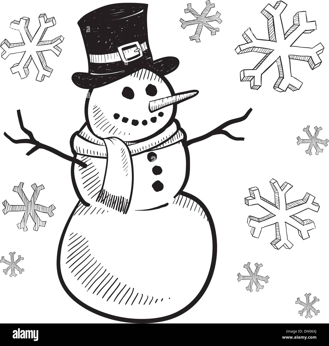 Sketching style snowmen and christmas gift  Stock Illustration  67035276  PIXTA
