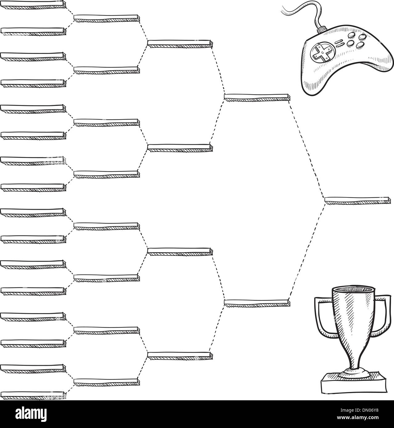 Video game contest playoff bracket Stock Vector