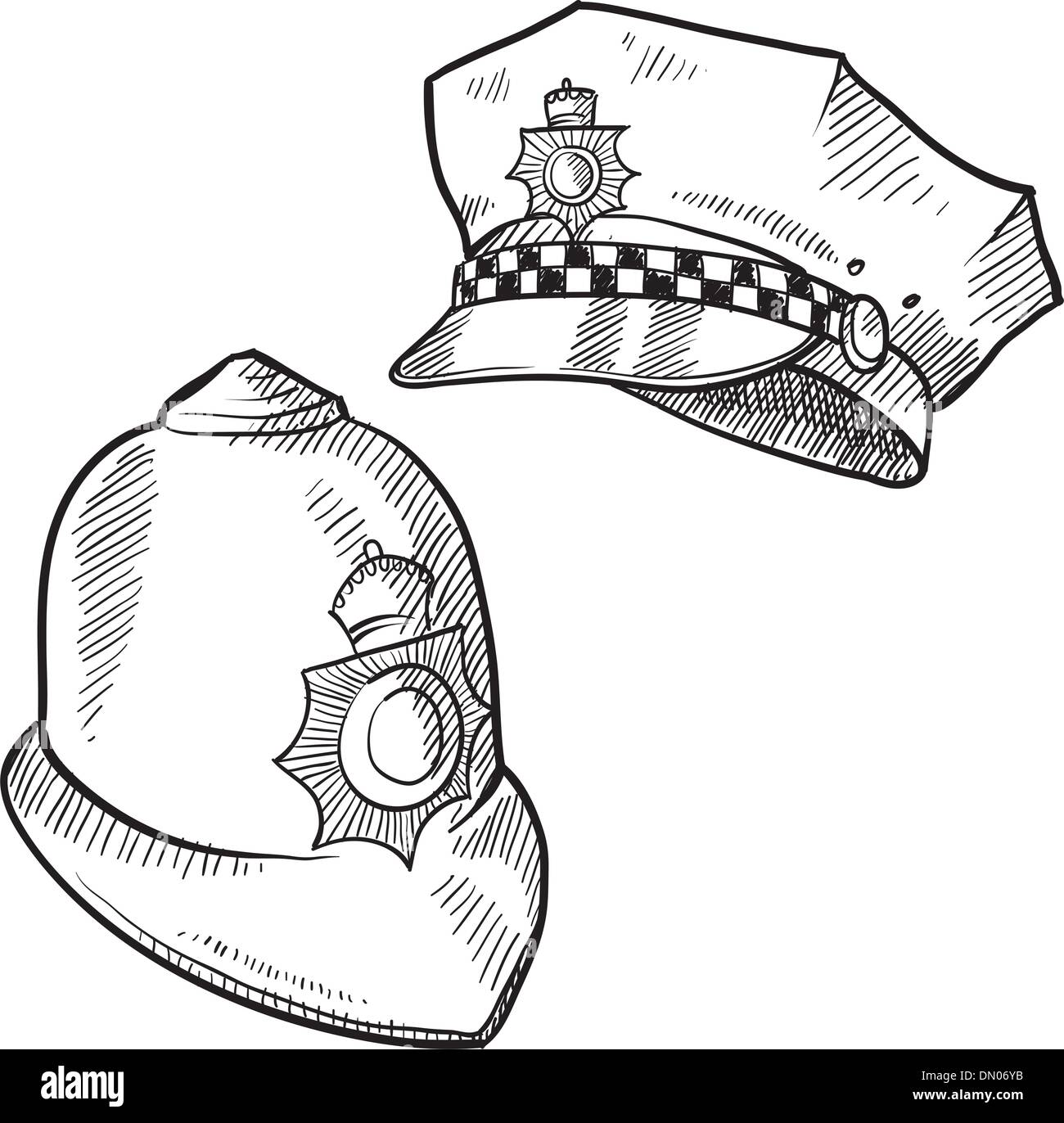 British bobby police caps Stock Vector