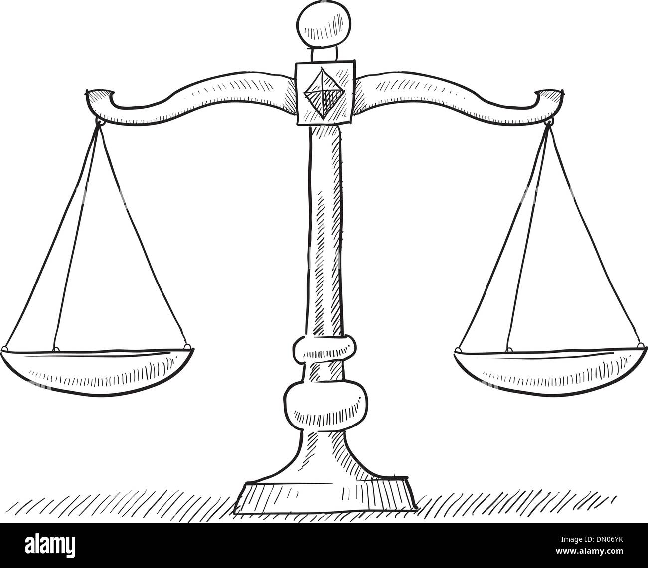 kids drawing Vector illustration Justice scales, Weight balance