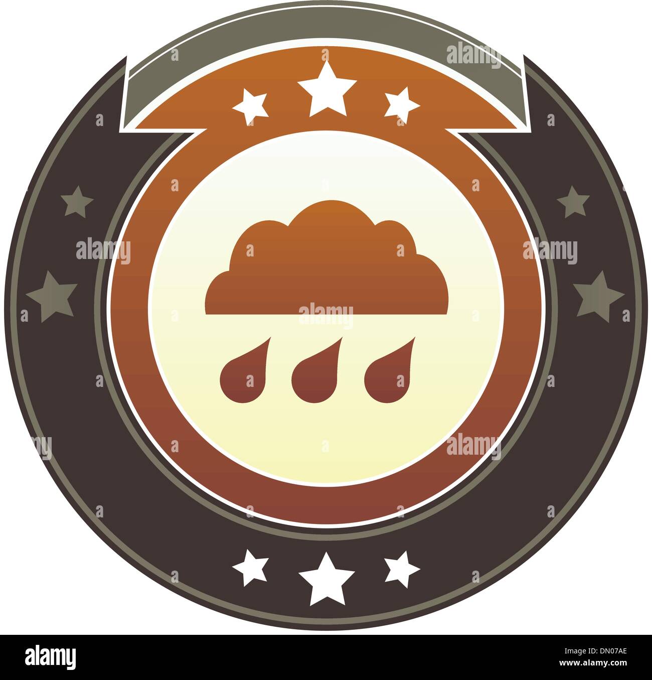 Rain cloud imperial button Stock Vector
