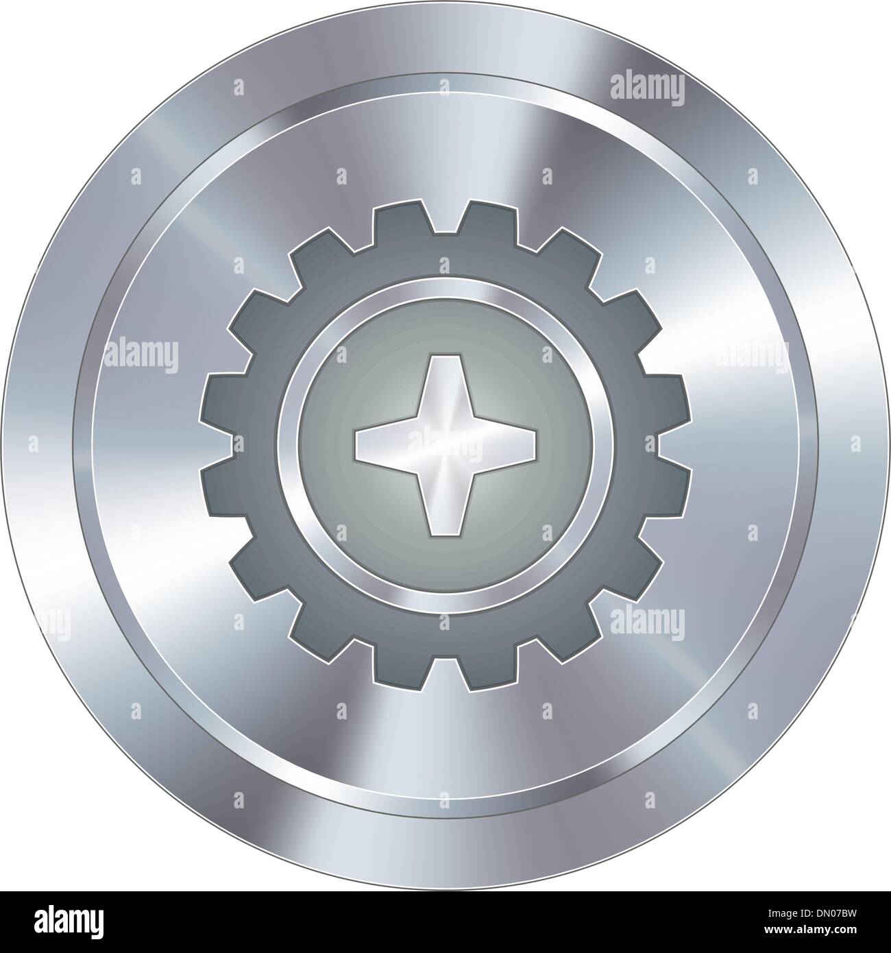 Gear industrial button Stock Vector