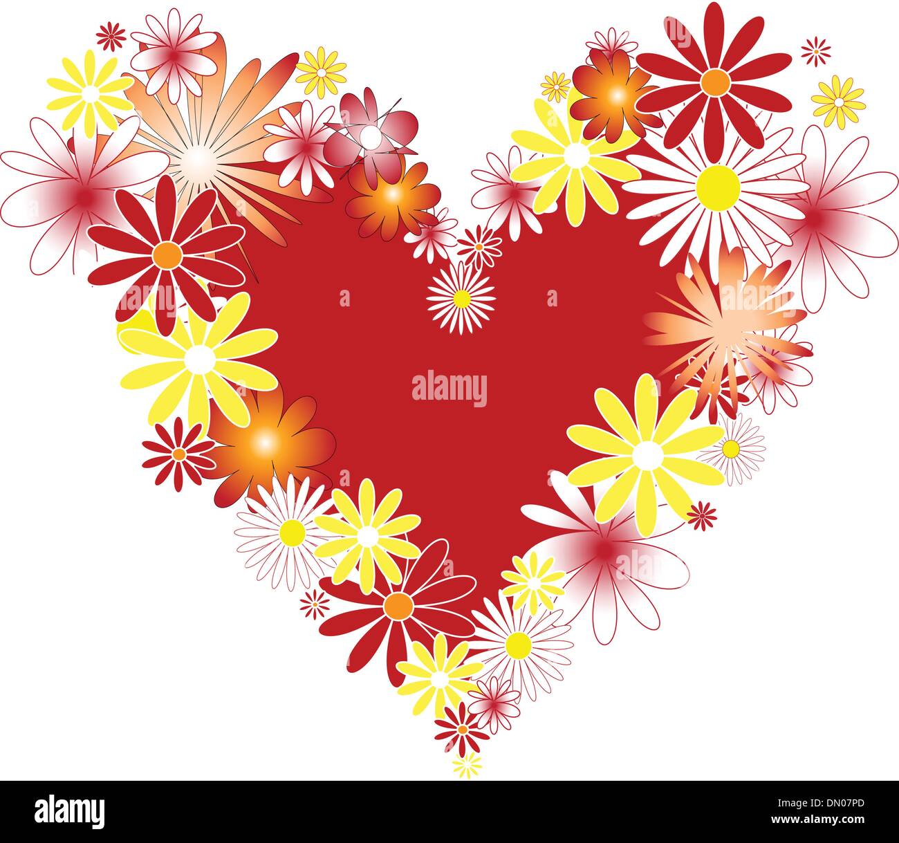 Heart with flowers Stock Vector Image & Art - Alamy