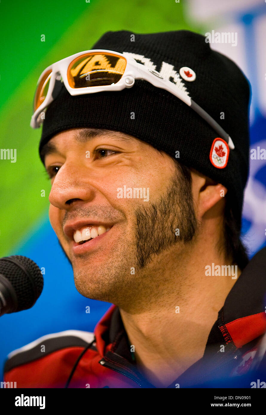 Feb 16, 2010 - Vancouver, British Columbia, Canada - Cross country skier BRIAN MCKEEVER during a press conference about qualifying for both the 2010 Winter Olympic and Paraolympic Games. When McKeever was about 19 years old, he began to lose his central vision and now has to see with his peripheral vision to ski. (Credit Image: © Patrick T Fallon/ZUMA Press) Stock Photo