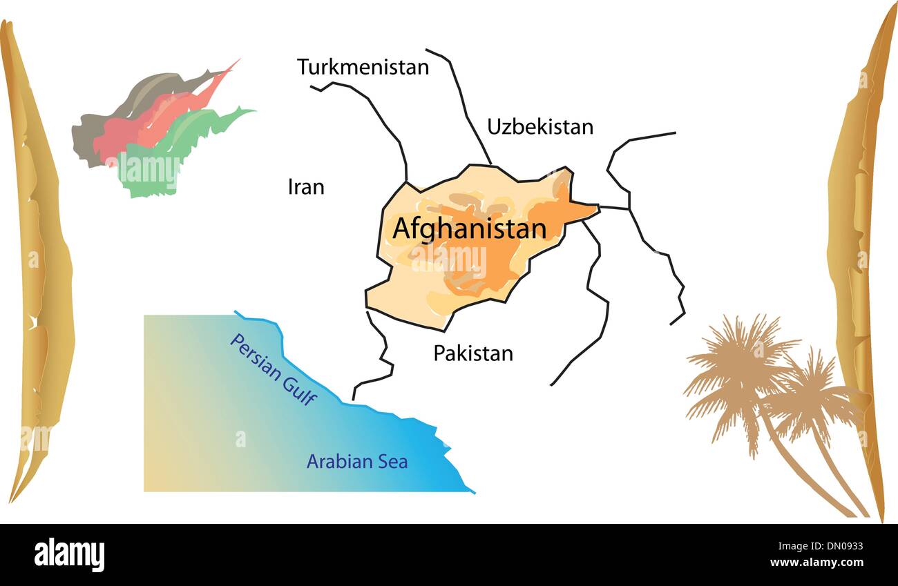 Map of Afghanistan Stock Vector