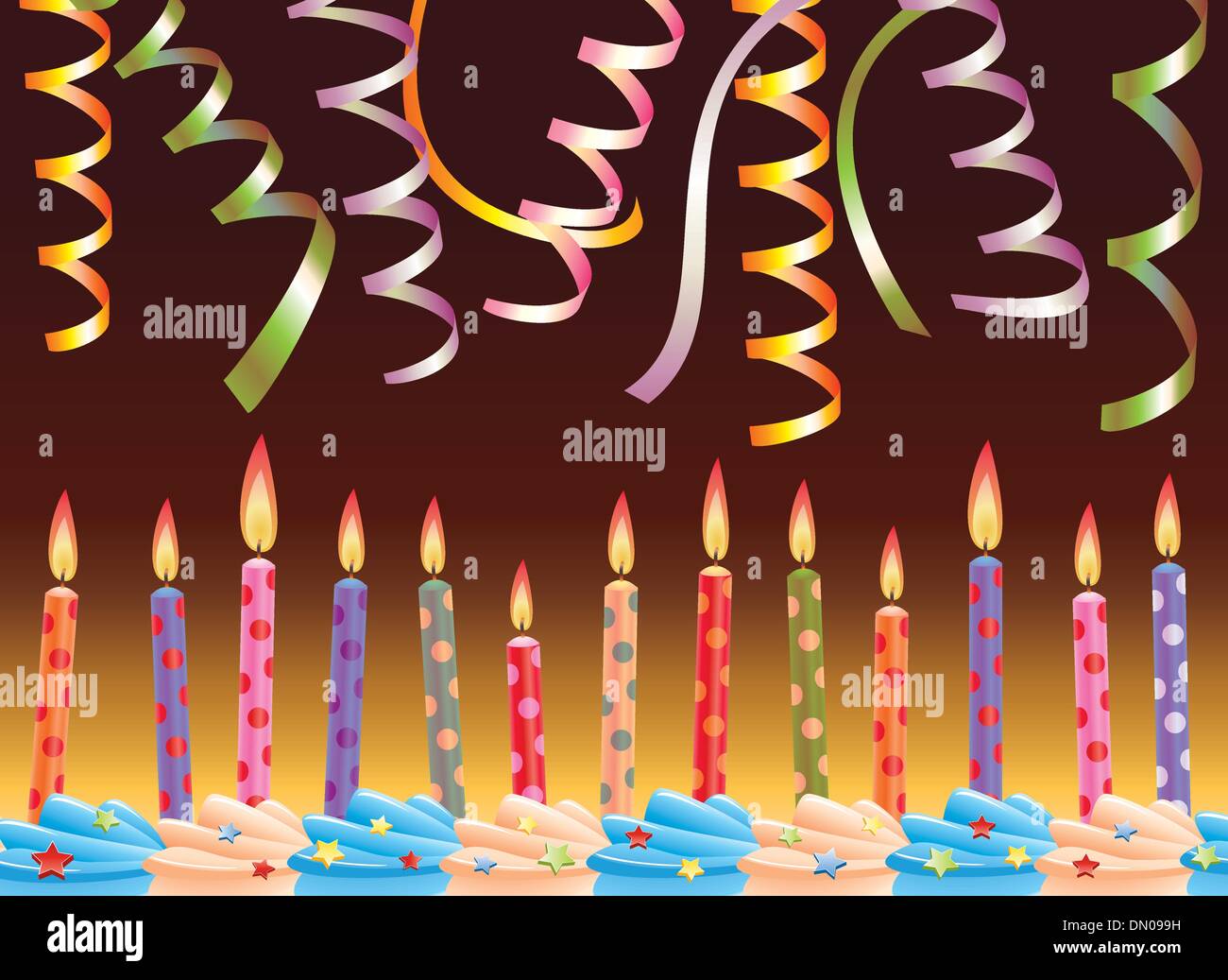vector birthday candles and streamers Stock Vector Image & Art Alamy