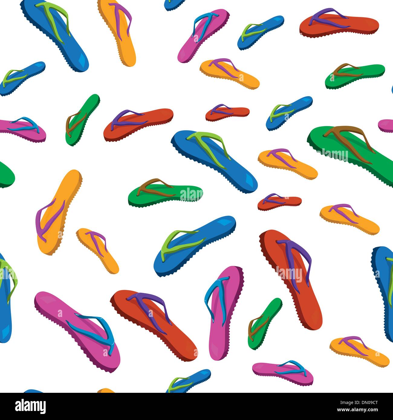 Summer flip flops seamless pattern on white Stock Vector Image & Art ...